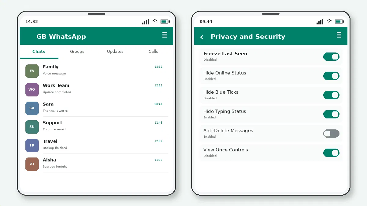 Visual guide for how to set auto reply in gb whatsapp.