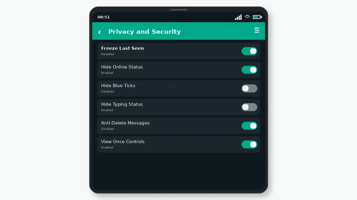 Visual guide for how dnd mode works in gb whatsapp.