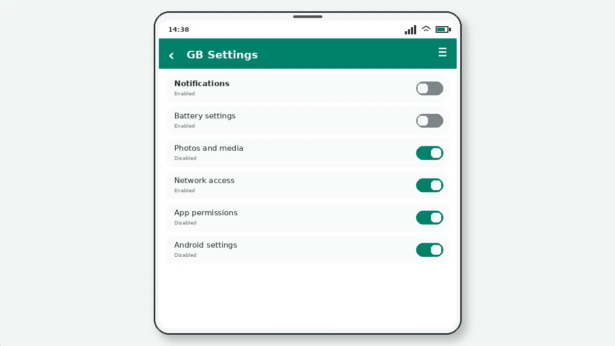 Visual guide for how to export a chat from gb whatsapp.
