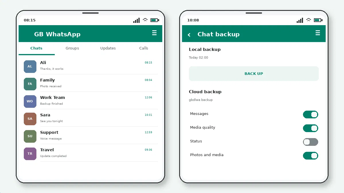 Visual guide for gb whatsapp problems after updating.