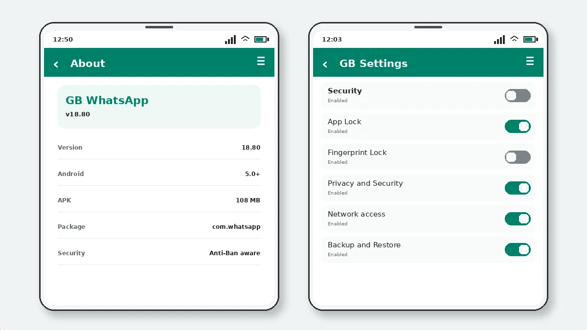Visual guide for gb whatsapp call privacy settings.
