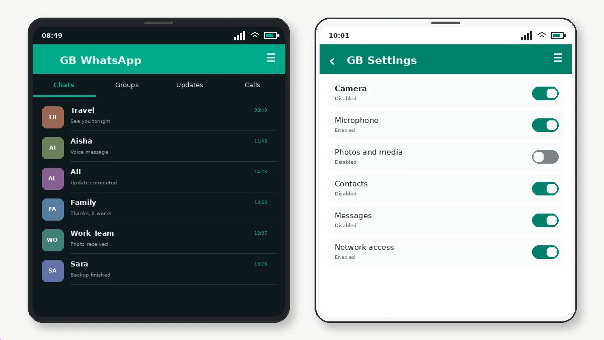 GB WhatsApp Camera and Microphone Permissions