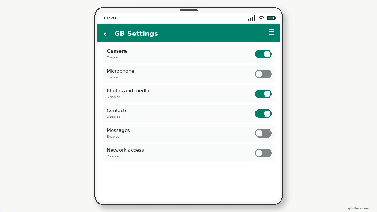 Visual guide for use gb whatsapp on a low-storage android phone.