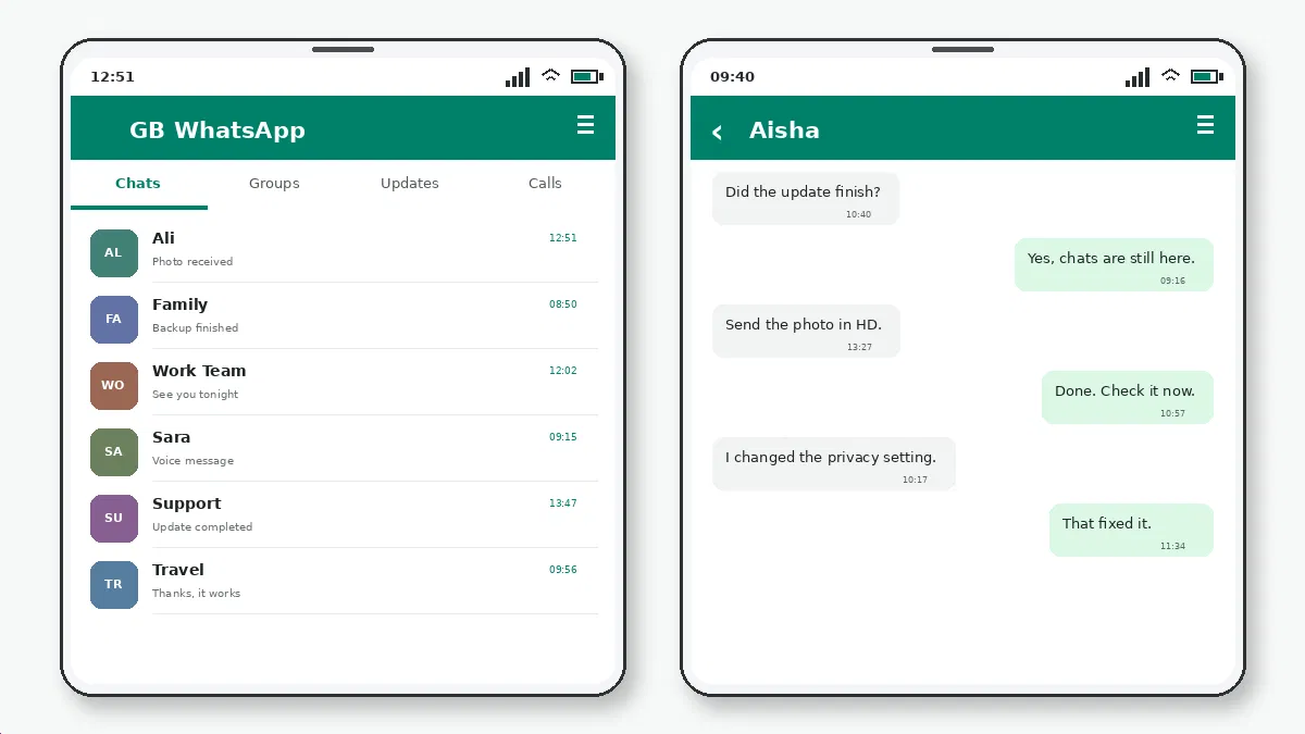 Visual guide for gb whatsapp on samsung phones.