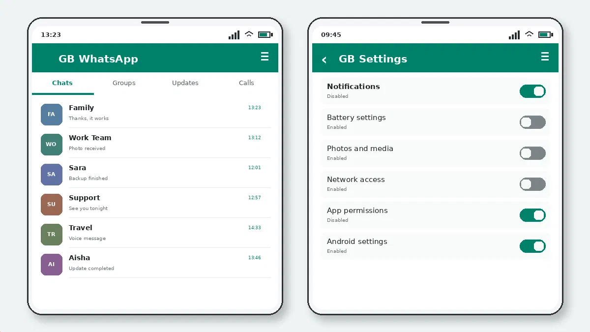 Visual guide for how to use the gb whatsapp status downloader.