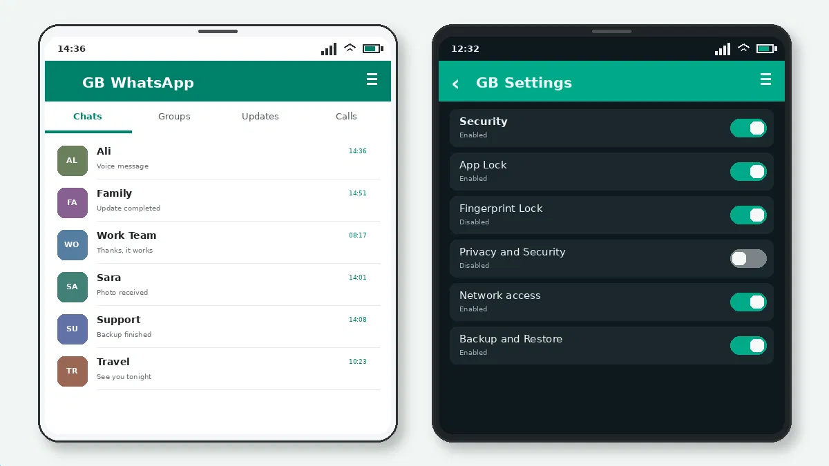 Visual guide for how to use the gb whatsapp status downloader.