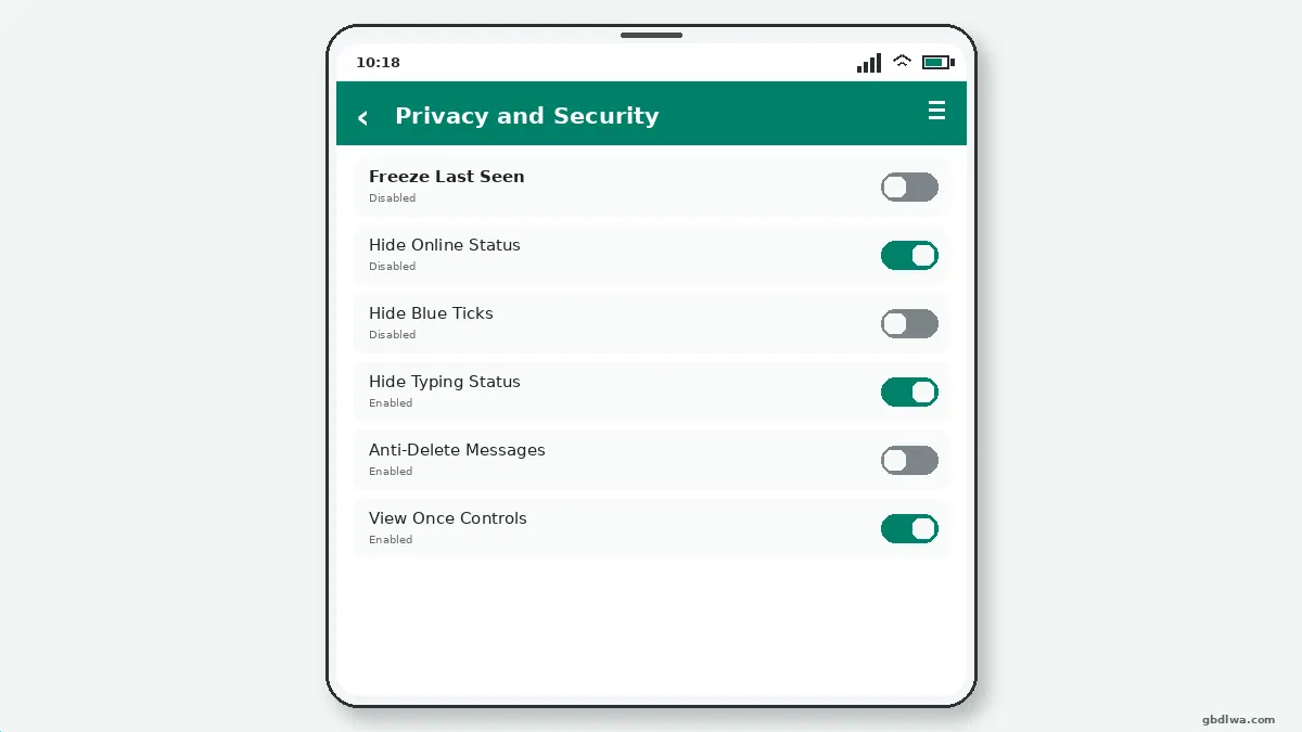 Visual guide for how to hide the second tick in gb whatsapp.