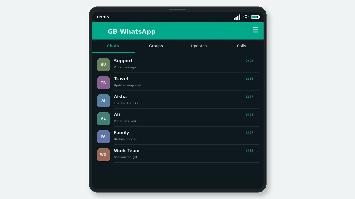 Visual guide for how to update gb whatsapp.