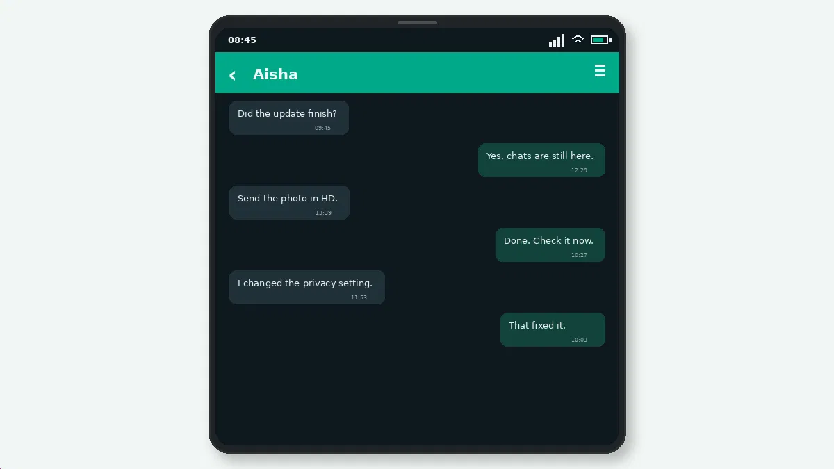 Visual guide for how to lock individual chats in gb whatsapp.