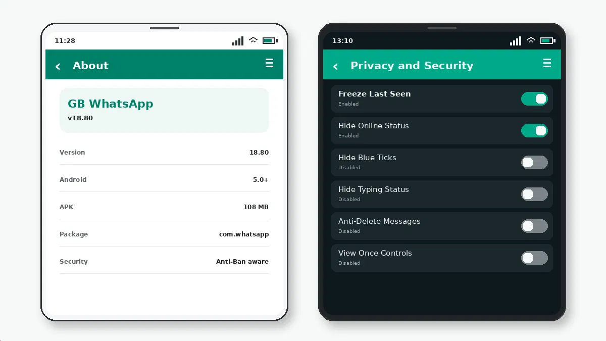 Visual guide for how to read deleted messages in gb whatsapp.