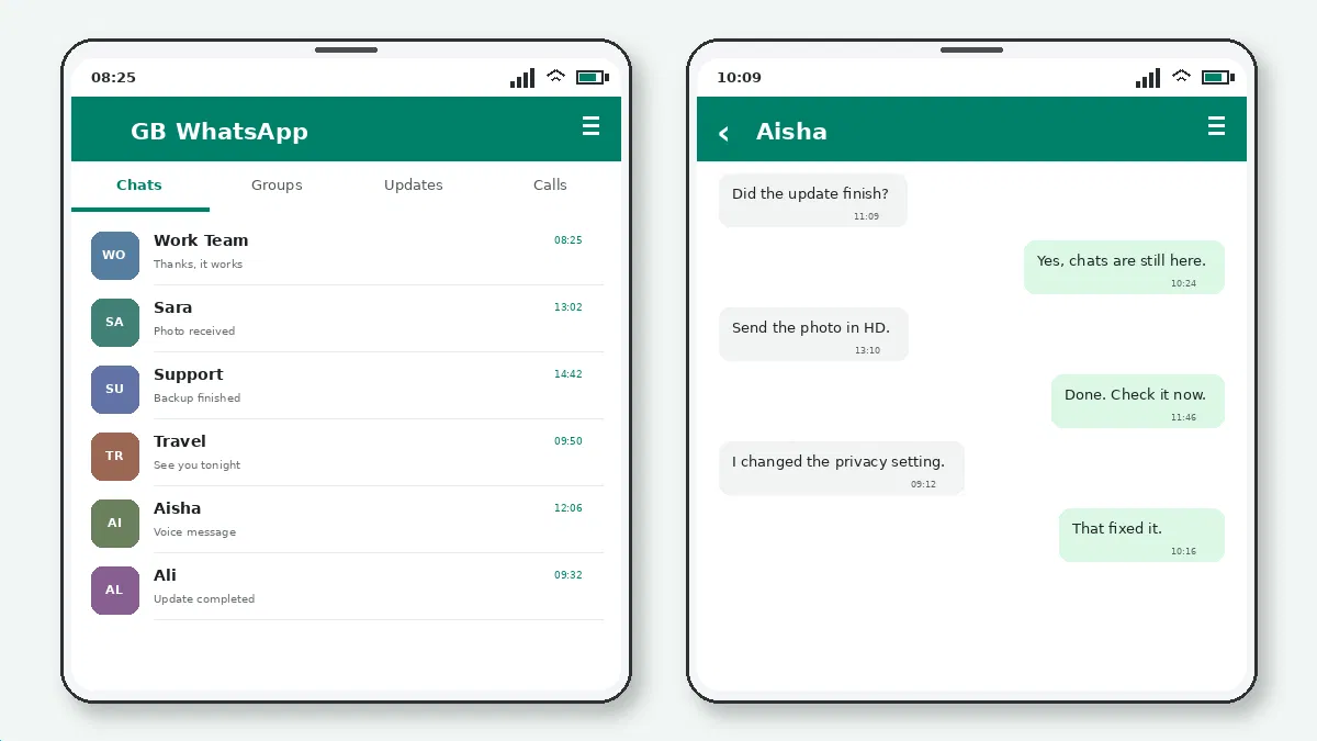 Visual guide for how to restore deleted chats in gb whatsapp.
