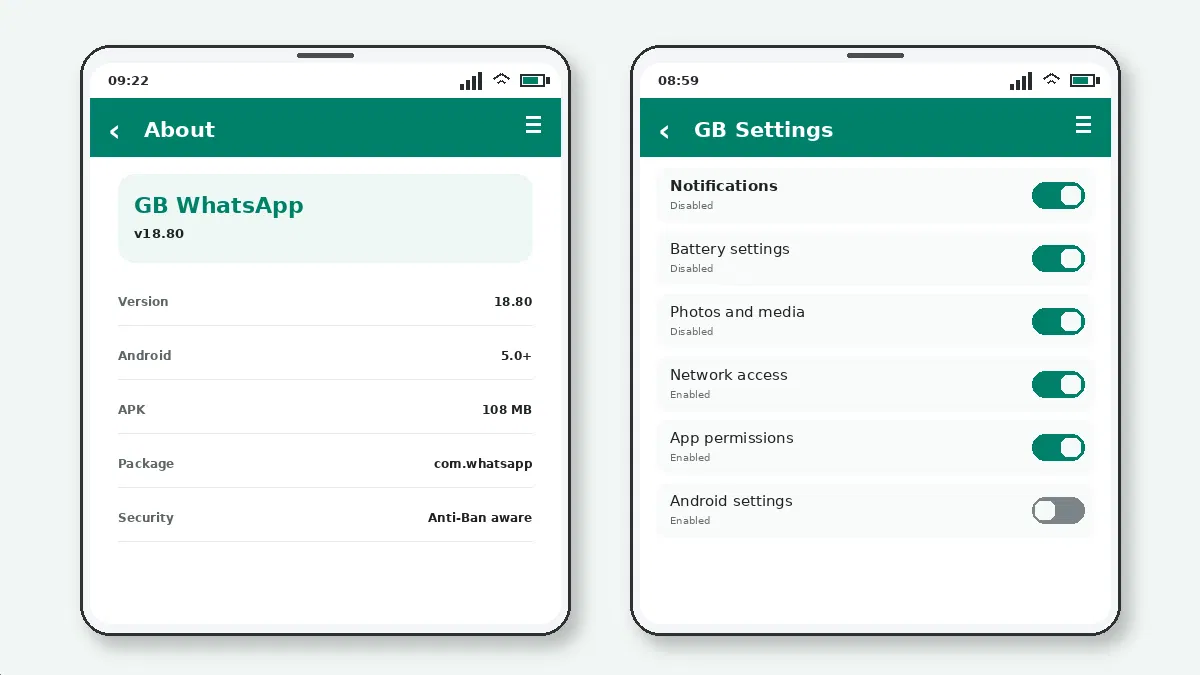Visual guide for how to scan a gb whatsapp apk before installing.