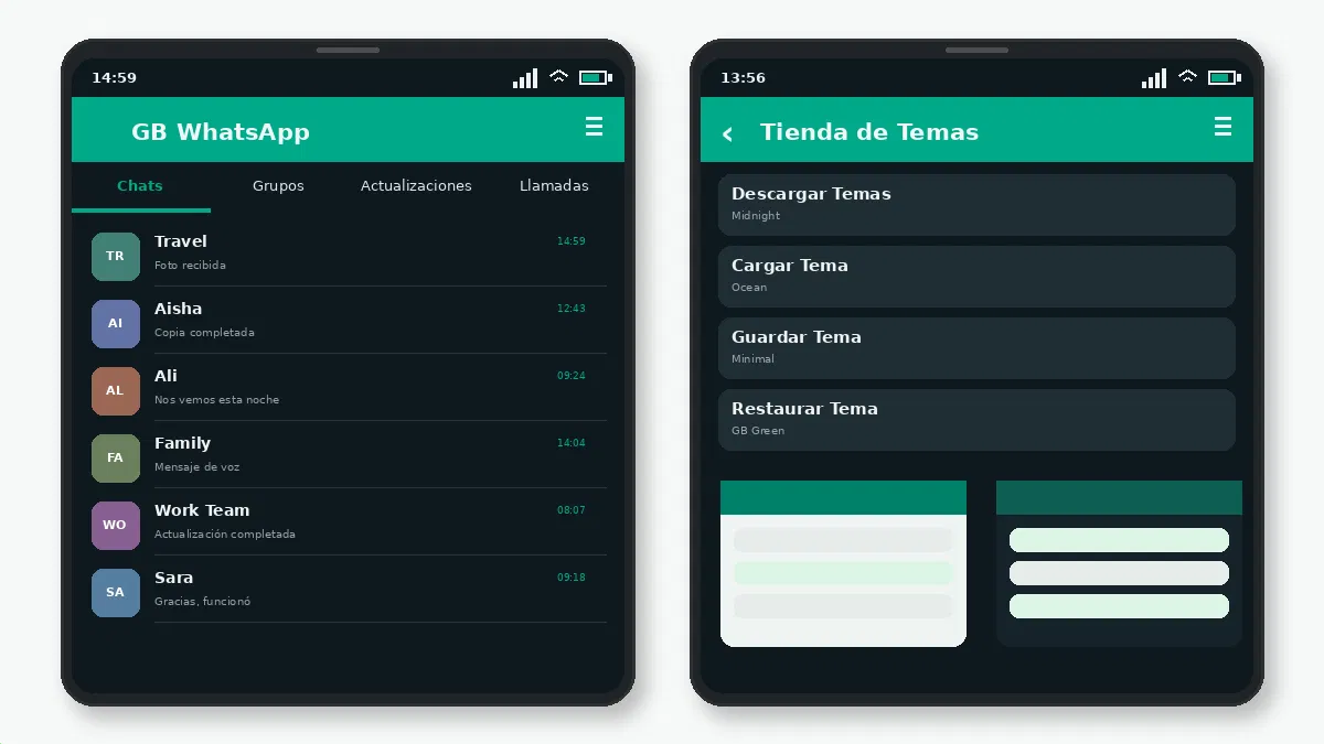 Cómo Personalizar la Pantalla de Chat de GB WhatsApp — captura de pantalla