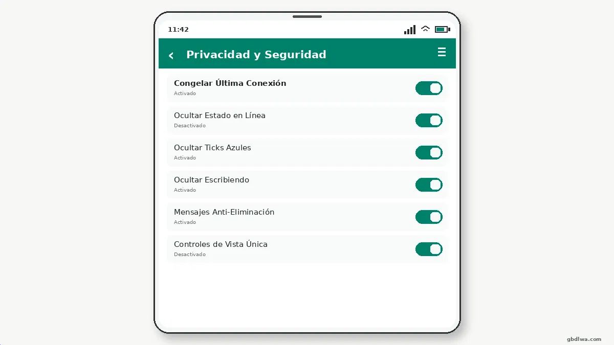 Cómo Funcionan los Mensajes Anti-Eliminación en GB WhatsApp — captura de pantalla
