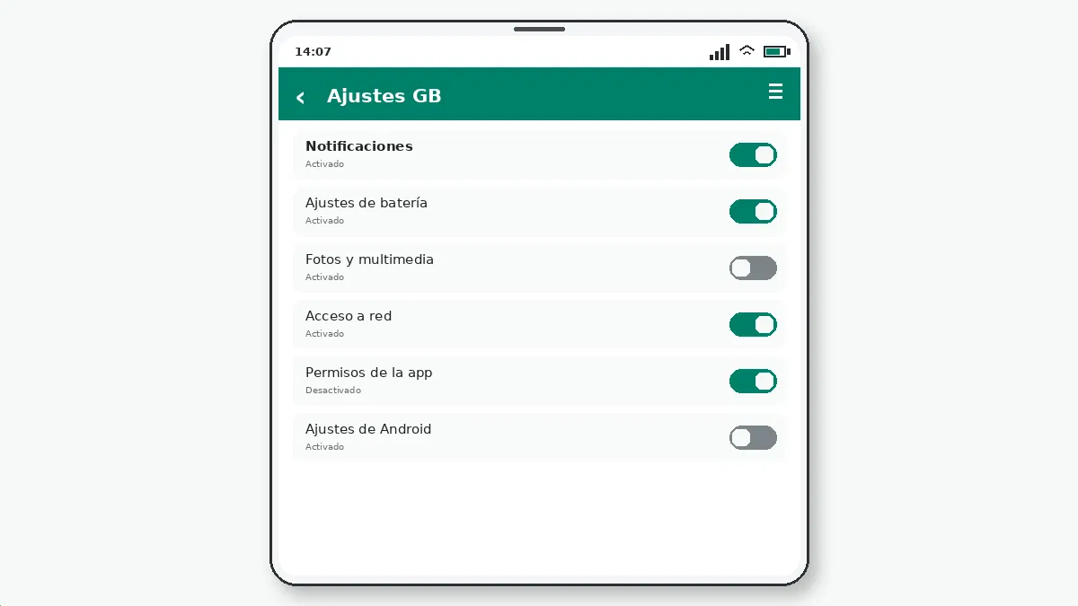 GB WhatsApp en Android 14: Configuración y Soluciones — captura de pantalla