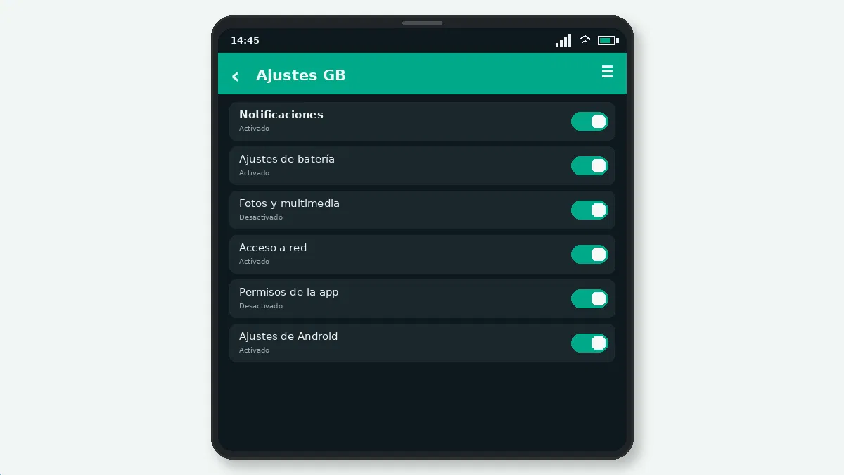 GB WhatsApp en Teléfonos OnePlus — captura de pantalla