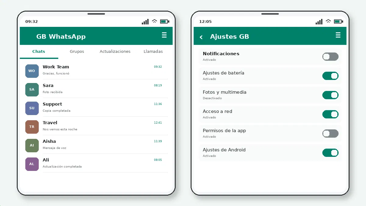 GB WhatsApp en Teléfonos Xiaomi y Redmi — captura de pantalla