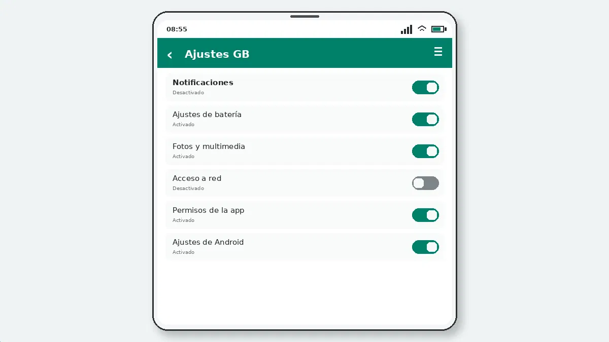 GB WhatsApp en Teléfonos Samsung — captura de pantalla