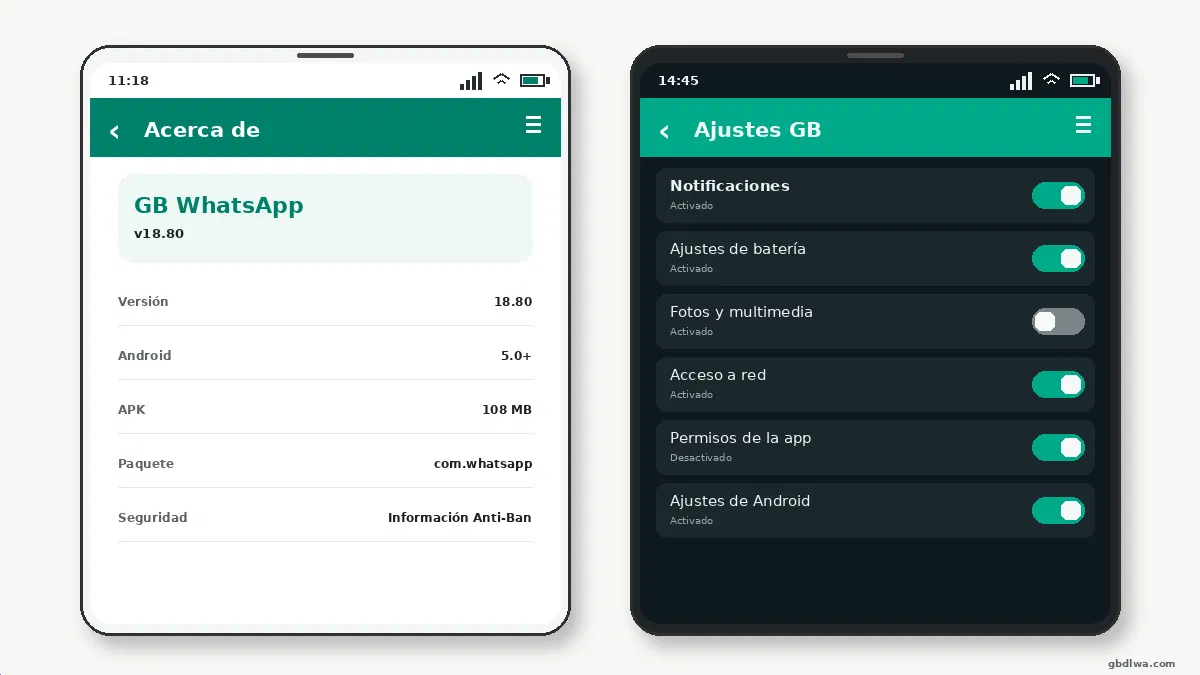 GB WhatsApp en Teléfonos Samsung — captura de pantalla