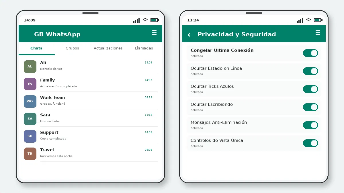 Funciones de Privacidad de GB WhatsApp Explicadas — captura de pantalla