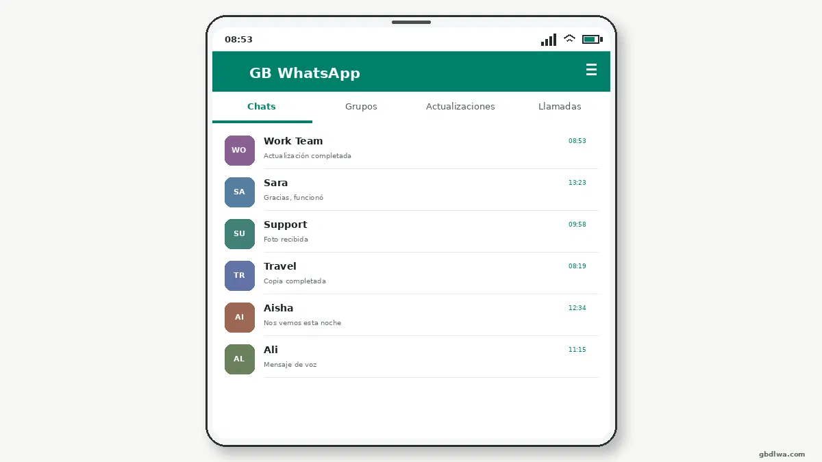 GB WhatsApp vs OG WhatsApp — captura de pantalla
