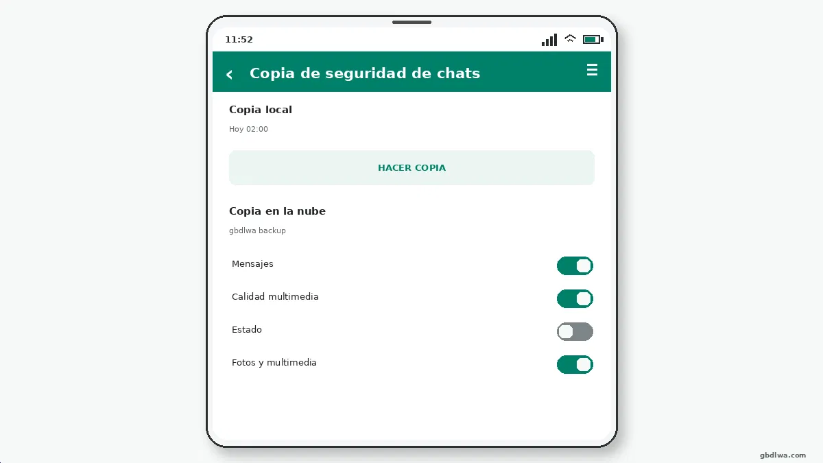 Cómo Funciona la Copia de Seguridad Local de GB WhatsApp — captura de pantalla