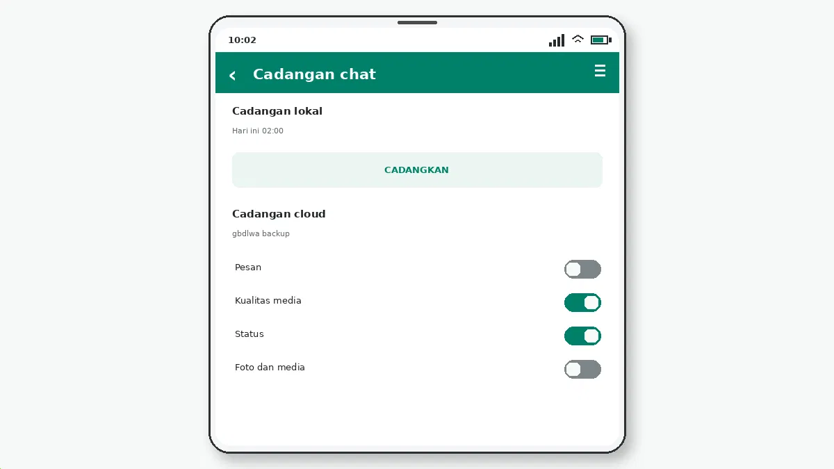 Cara Memindahkan Media GB WhatsApp ke Ponsel Baru — tangkapan layar