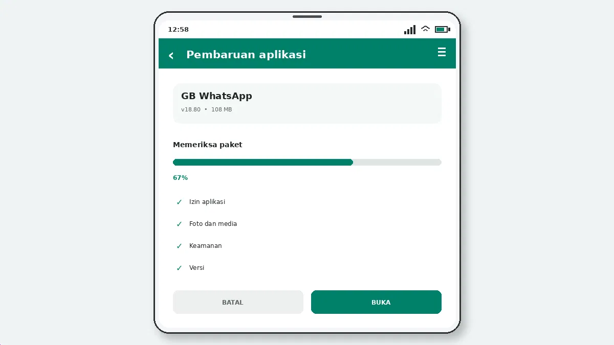 Cara Memperbarui GB WhatsApp — tangkapan layar