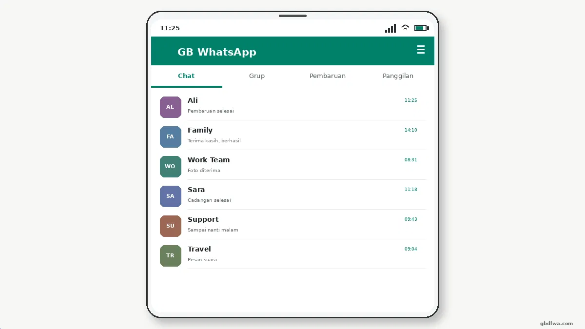 Cara Mengunci Chat Tertentu di GB WhatsApp — tangkapan layar