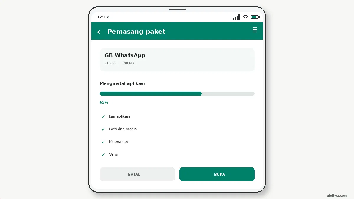 Cara Memverifikasi File APK GB WhatsApp — tangkapan layar