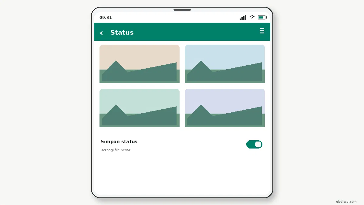 Cara Menyimpan Status GB WhatsApp — tangkapan layar