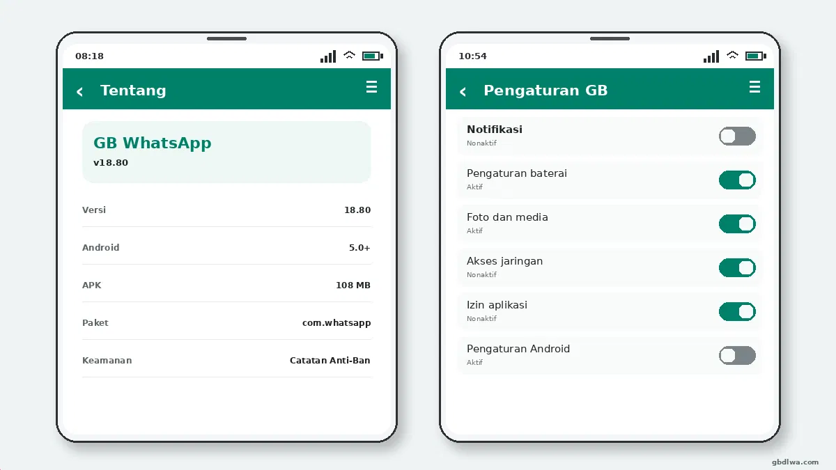 GB WhatsApp di Ponsel Samsung — tangkapan layar