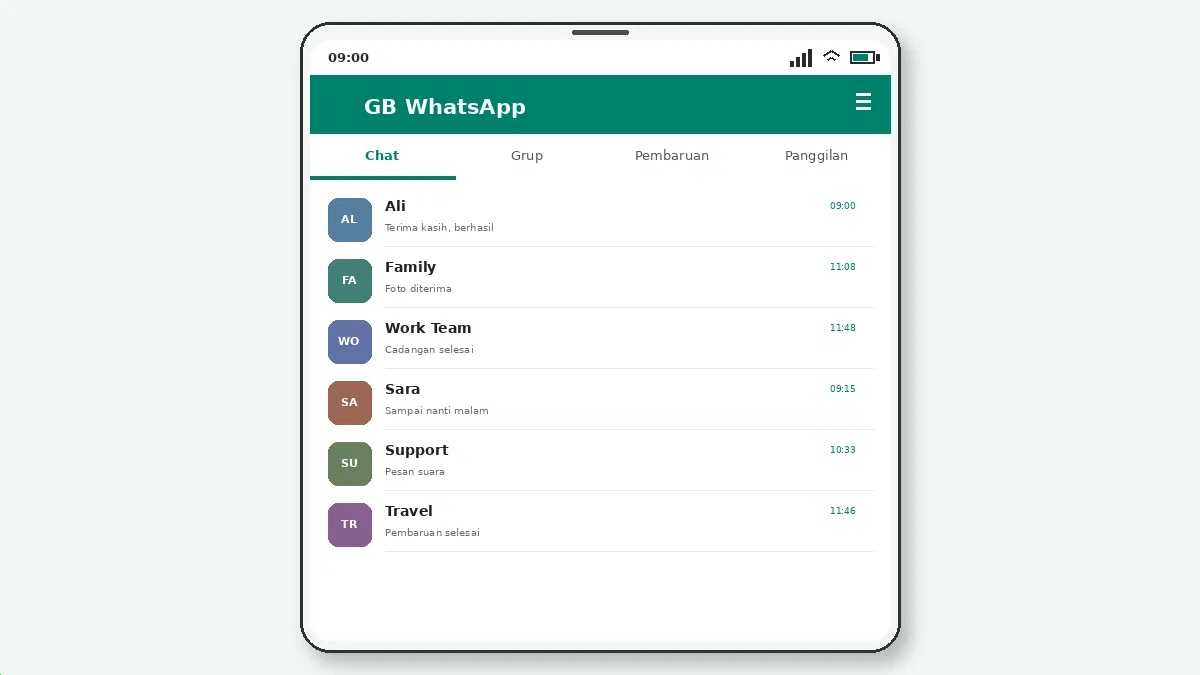 GB WhatsApp vs MB WhatsApp — tangkapan layar
