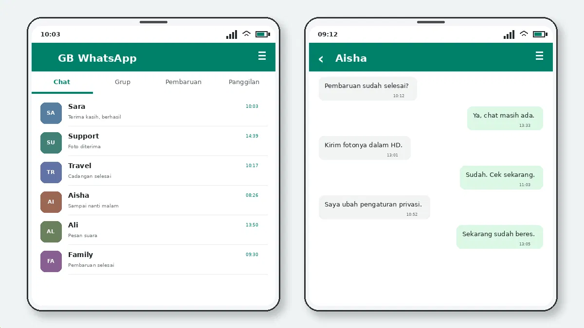 GB WhatsApp v18.80 — tangkapan layar 1