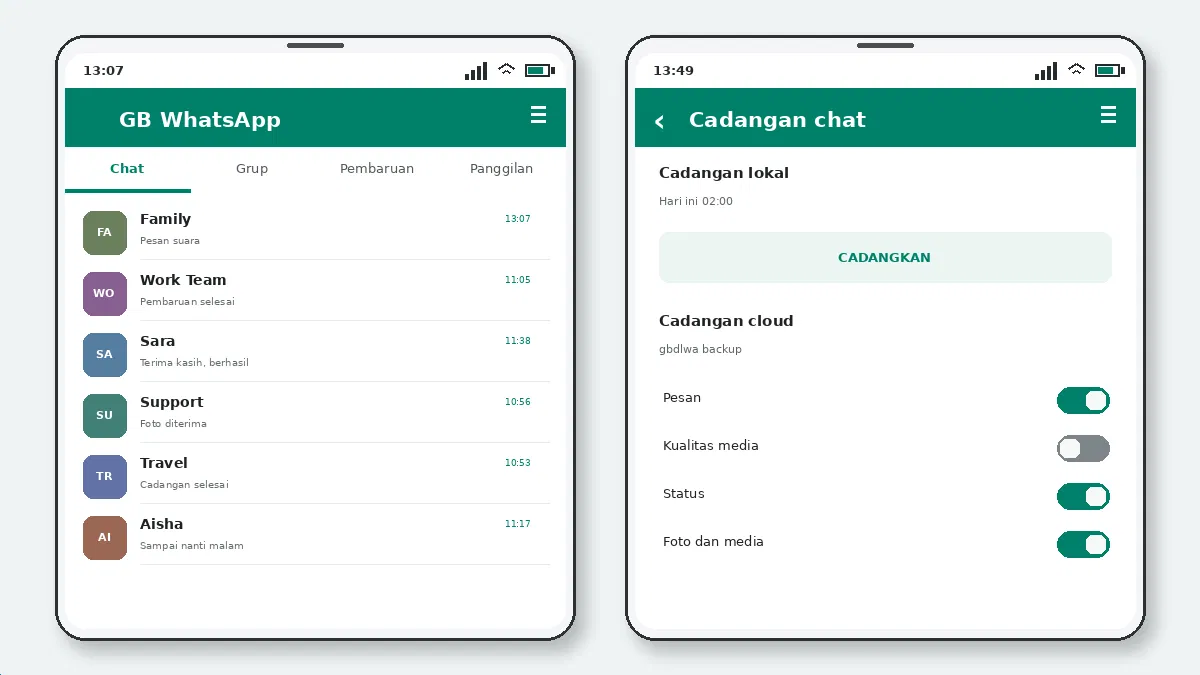 Cadangan dan Pemulihan — tangkapan layar 10
