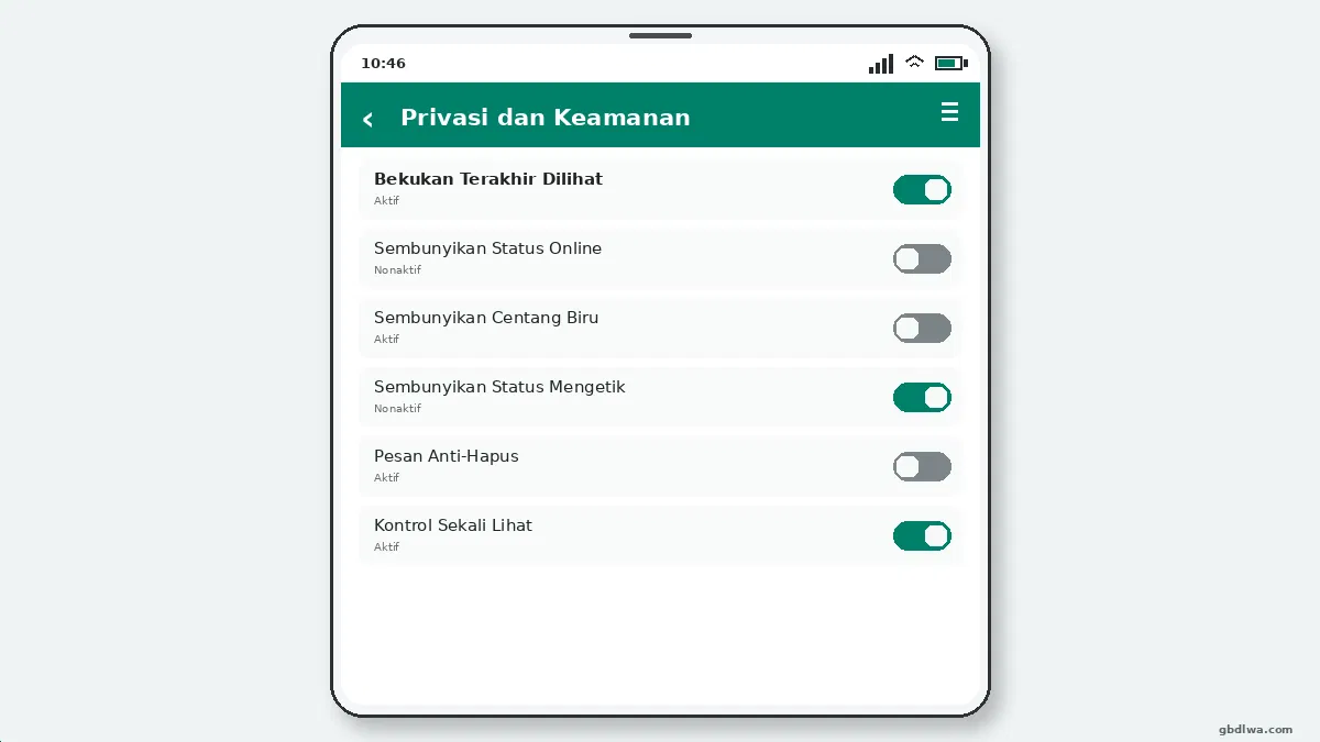 GB WhatsApp vs WhatsApp Resmi — tangkapan layar 12