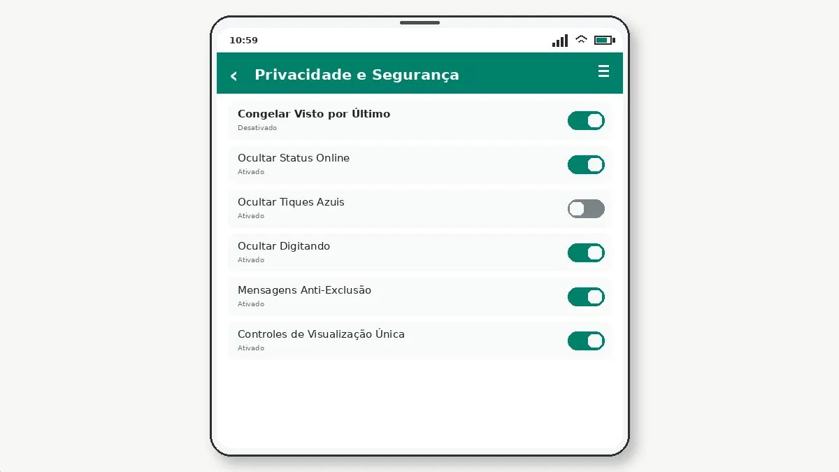 Como Congelar o Visto por Último no GB WhatsApp — captura de tela