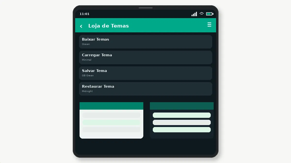 Modo Escuro e Configurações de Tema do GB WhatsApp — captura de tela