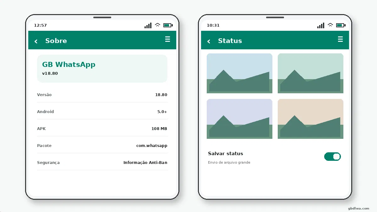 Status do GB WhatsApp Não Envia — captura de tela