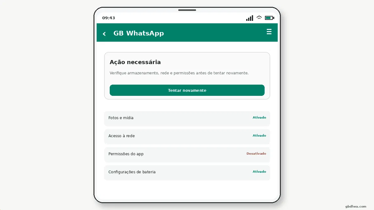 Banimento Temporário no GB WhatsApp: O que Fazer — captura de tela