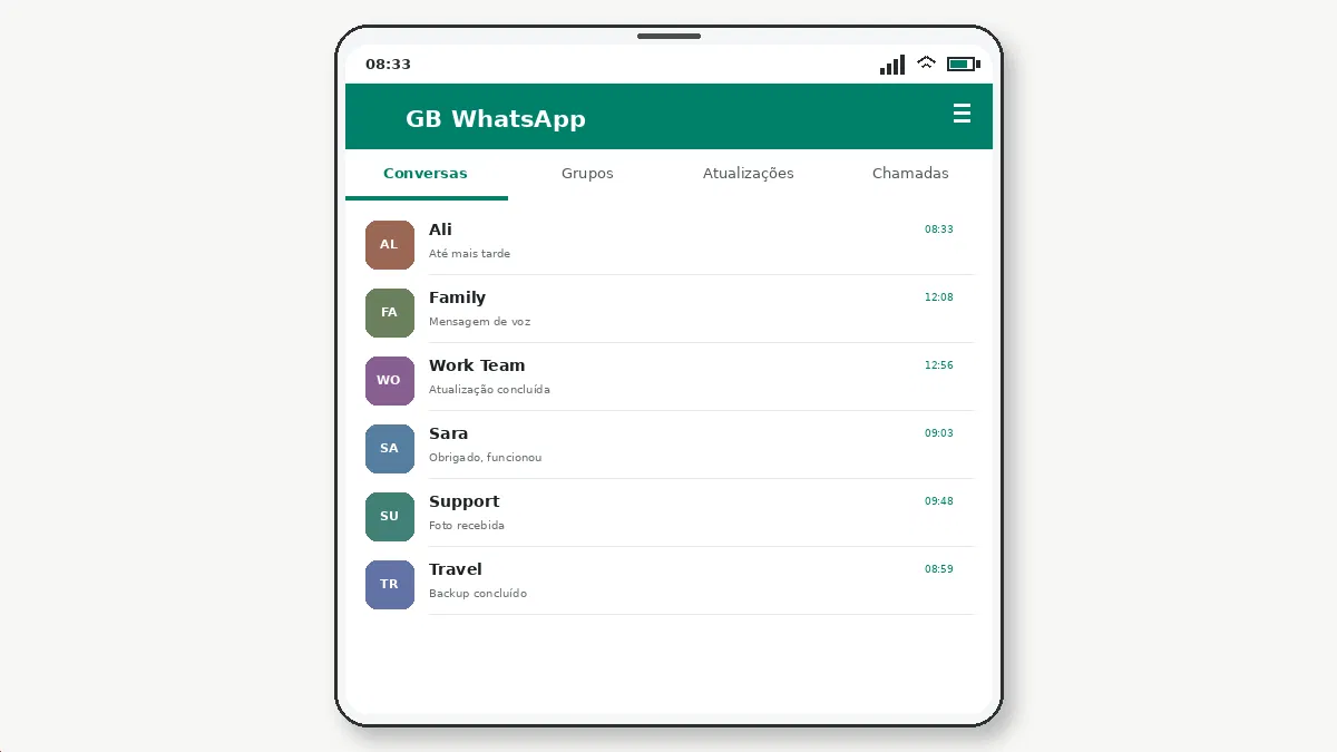 GB WhatsApp vs MB WhatsApp — captura de tela