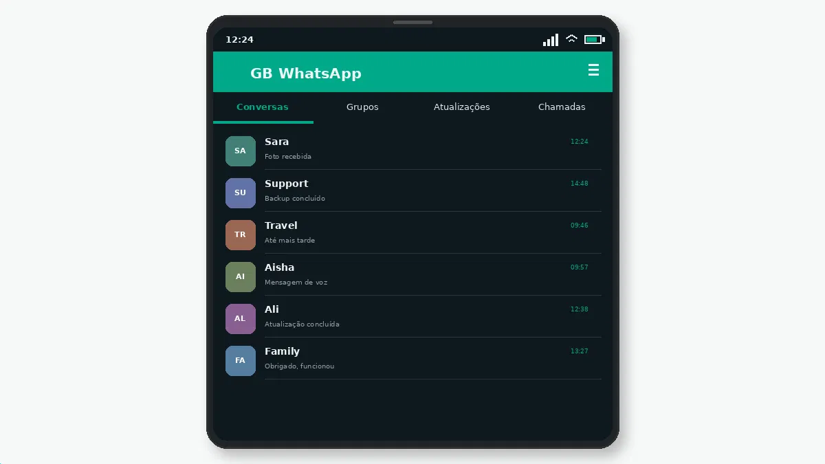 Como Ocultar o Segundo Tique no GB WhatsApp — captura de tela