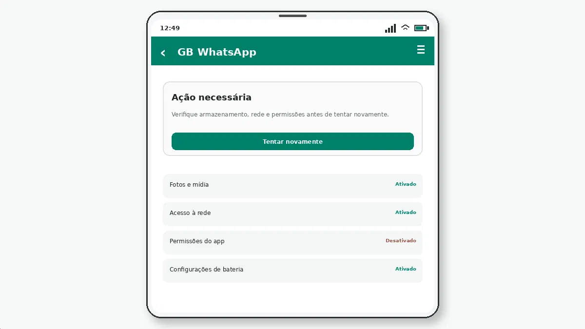 O que verificar — captura de tela 2