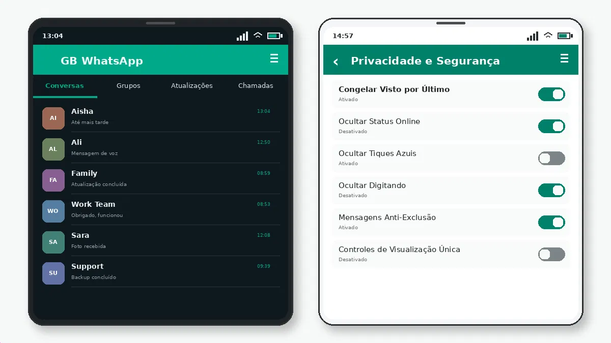 GB WhatsApp vs WhatsApp Oficial — captura de tela 12